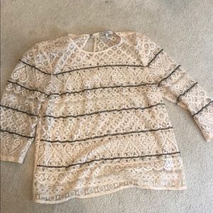 Cream see through blouse with sequins